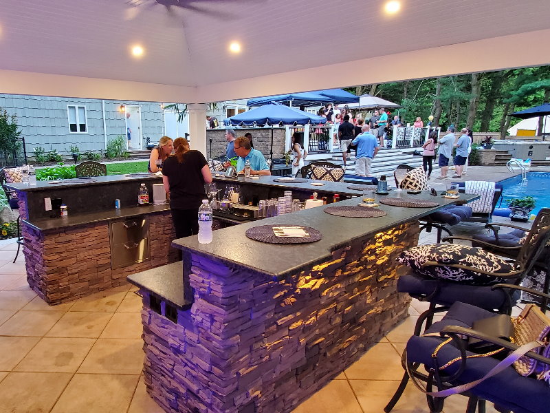 outdoor bar island with pavilion